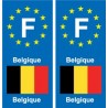 F Europe Belgique Belgium autocollant plaque