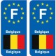 F Europe Belgique Belgium autocollant plaque