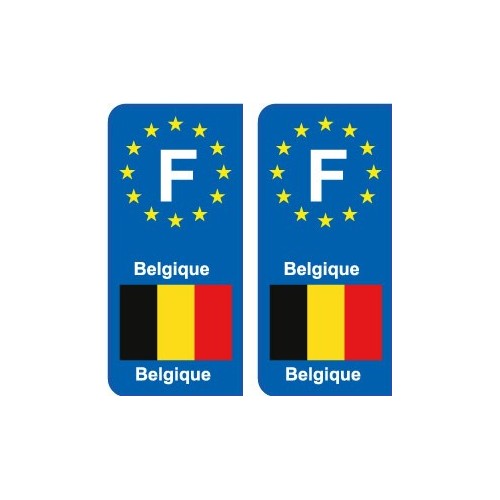 F Europe Belgique Belgium autocollant plaque