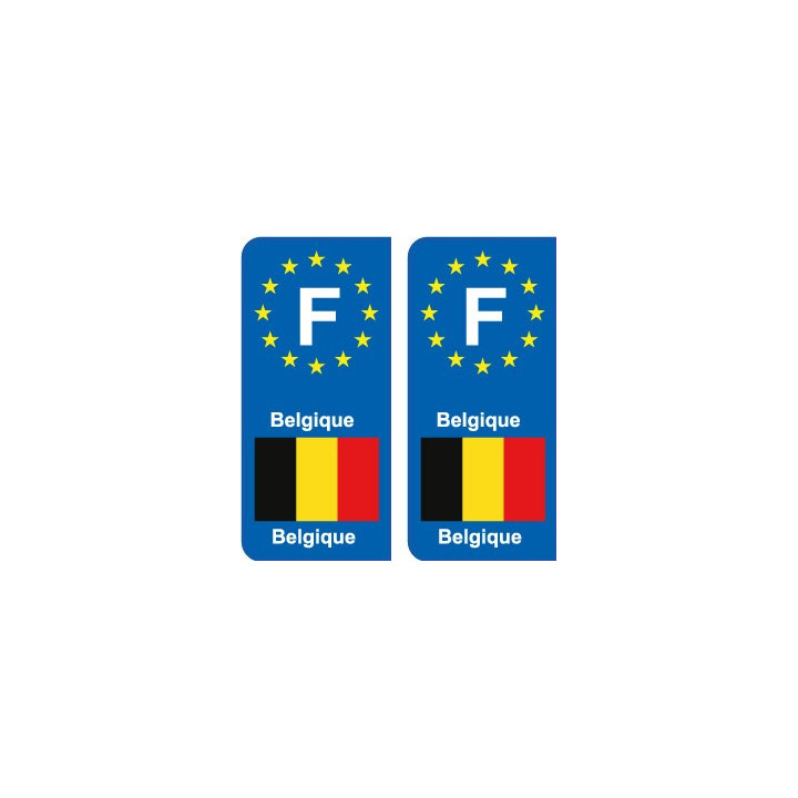 F Europe Belgique Belgium autocollant plaque