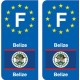 F Europe Belize autocollant plaque