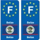 F Europe Belize autocollant plaque