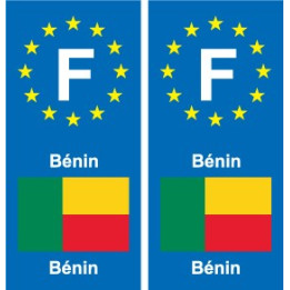 F Europe Bénin Benin autocollant plaque