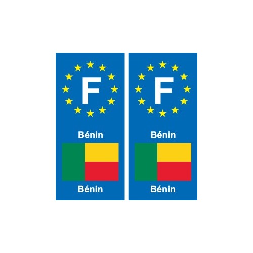 F Europe Bénin Benin autocollant plaque