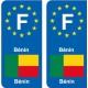 F Europe Bénin Benin autocollant plaque