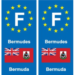 F Europe Bermuda autocollant plaque