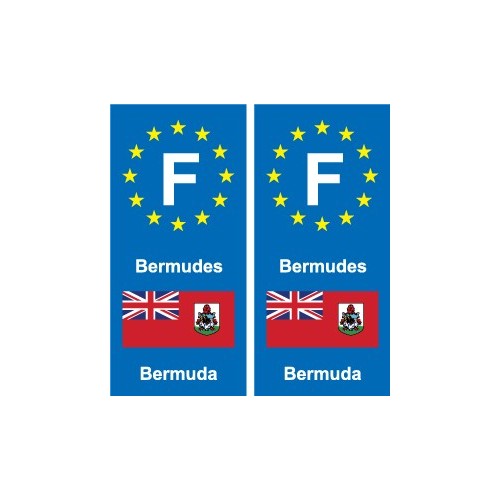 F Europe Bermuda autocollant plaque