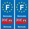 F Europe Bermuda autocollant plaque