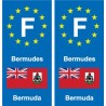 F Europe Bermuda-aufkleber platte