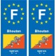 F Europe bhutan Bhutan sticker plate