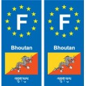 F Europa Bhutan Bhutan aufkleber platte