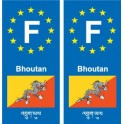 F Europe Bhoutan Bhutan 2 autocollant plaque