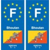 F Europe Bhoutan Bhutan autocollant plaque