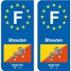 F Europe Bhoutan Bhutan autocollant plaque