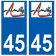 45 Amilly logo autocollant plaque stickers ville