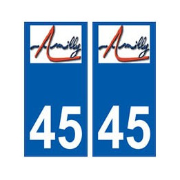 45 Amilly logo autocollant plaque stickers ville