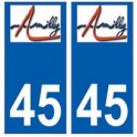 45 Amilly logo autocollant plaque stickers ville