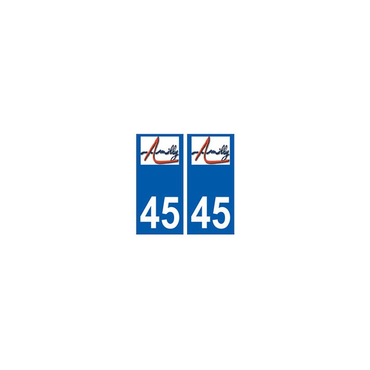 45 Amilly logo autocollant plaque stickers ville