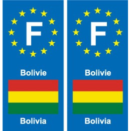 F Europe Bolivie Bolivia autocollant plaque