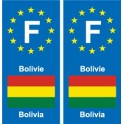 F Europe Bolivie Bolivia 2 autocollant plaque