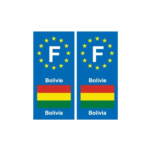 F Europe Bolivie Bolivia autocollant plaque