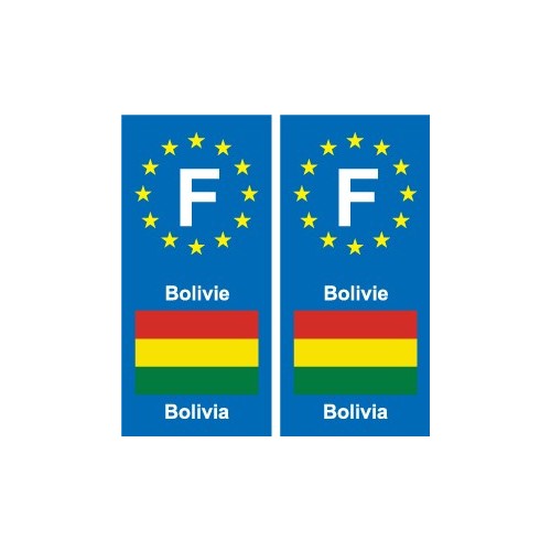 F Europe Bolivie Bolivia autocollant plaque