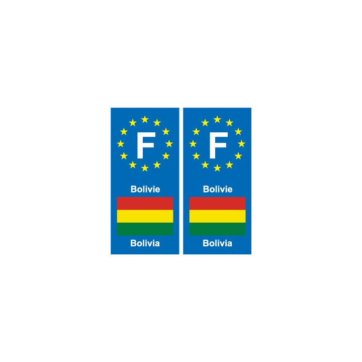 F Europe Bolivie Bolivia autocollant plaque