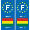 F Europe Bolivie Bolivia autocollant plaque