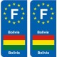 F Europe Bolivie Bolivia autocollant plaque