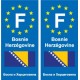 F Europe Bosnie-Herzégovine Bosnia and Herzegovina autocollant plaque