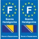 F Europe Bosnie-Herzégovine Bosnia and Herzegovina autocollant plaque