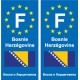 F Europe Bosnie-Herzégovine Bosnia and Herzegovina 2 sticker autocollant plaque