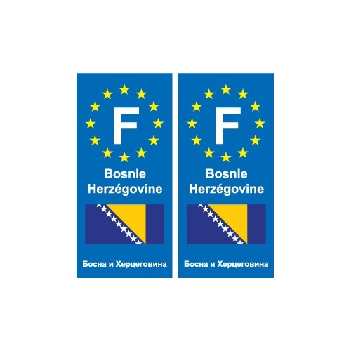 F Europe Bosnie-Herzégovine Bosnia and Herzegovina autocollant plaque