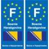 F Europe Bosnie-Herzégovine Bosnia and Herzegovina autocollant plaque