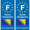 F Europe Bosnia and Herzegovina Bosnia and Herzegovina sticker plate