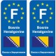 F Europe Bosnie-Herzégovine Bosnia and Herzegovina autocollant plaque