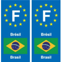 F Europe Brésil Brazil autocollant plaque
