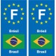 F Europe Brésil Brazil 2 autocollant plaque