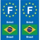 F Europe Brésil Brazil autocollant plaque