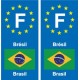 F Europe Brésil Brazil autocollant plaque