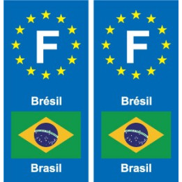 F Europe Brésil Brazil autocollant plaque