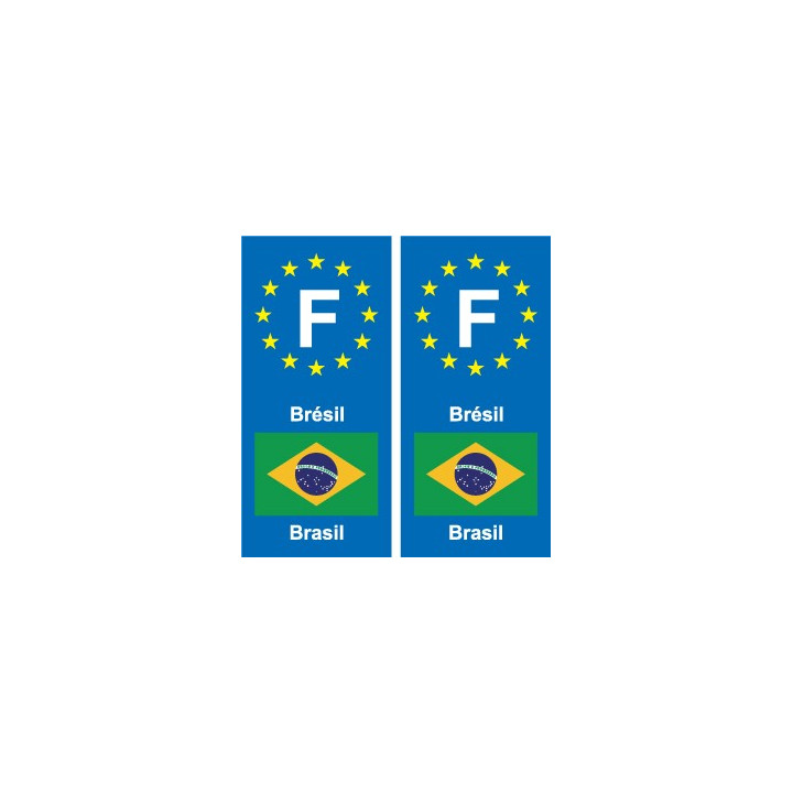 F Europe Brésil Brazil autocollant plaque