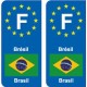 F Europe Brésil Brazil autocollant plaque