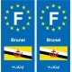 F Europe Brunei autocollant plaque