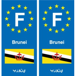 F Europe Brunei autocollant plaque