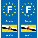 F Europa Brunei aufkleber platte