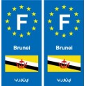 F Europe Brunei autocollant plaque