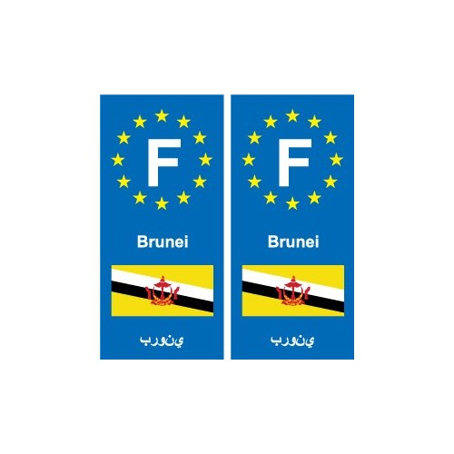 F Europe Brunei autocollant plaque
