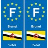 F Europe Brunei autocollant plaque