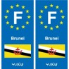 F Europe Brunei 2 autocollant plaque